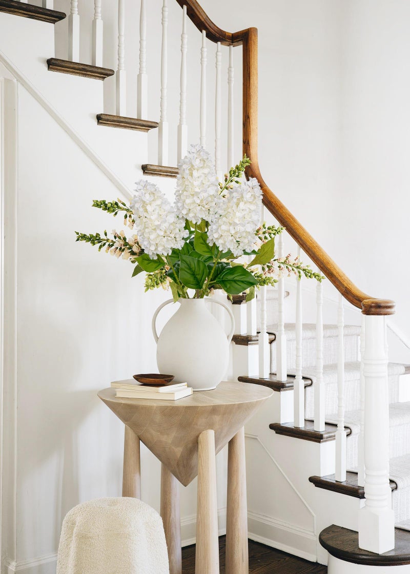 Arborus 3PCS Fake Flowers Hydrangea Artificial Flowers 28"" Long Stem White Faux Flowers for Vase  Real Touch Silk Flowers D?cor for Floral Arrangement Home Farmhouse Office Hotel Decoration - Image 4